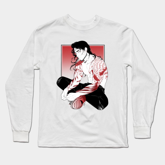 Gladiolus Amicitia in Red Long Sleeve T-Shirt by WildIxia